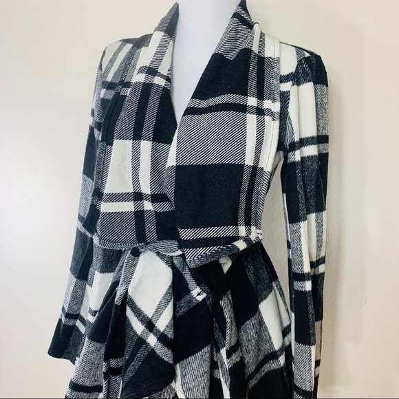 FAVLUX FASHION | Waterfall Jacket Blk White Plaid - Picture 5 of 8